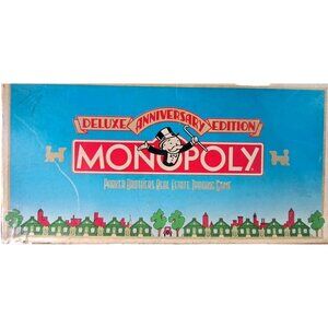 VINTAGE Monopoly Deluxe Anniversary Edition COMPLETE Parker Brothers 1991